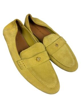 Tory Burch Suede Gold Slip On Loafers